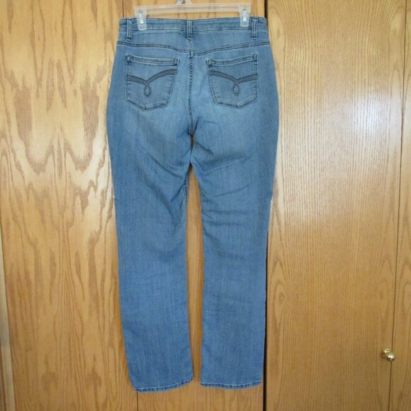 RIDERS BY LEE WOMEN'S SZ 8 M JEANS MED BLUE SLUB STRETCH DENIM MID RISE STR8 LEG - Picture 6 of 11